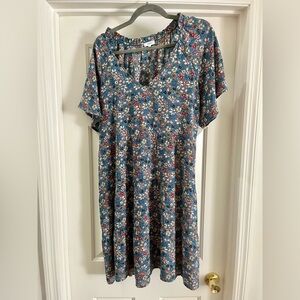Voy Blue floral shift dress